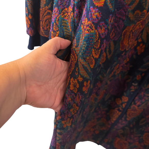 Vintage Kathleen Usherwood for Periphery Floral Knit Button Front Sweater Coat - Picture 8 of 16